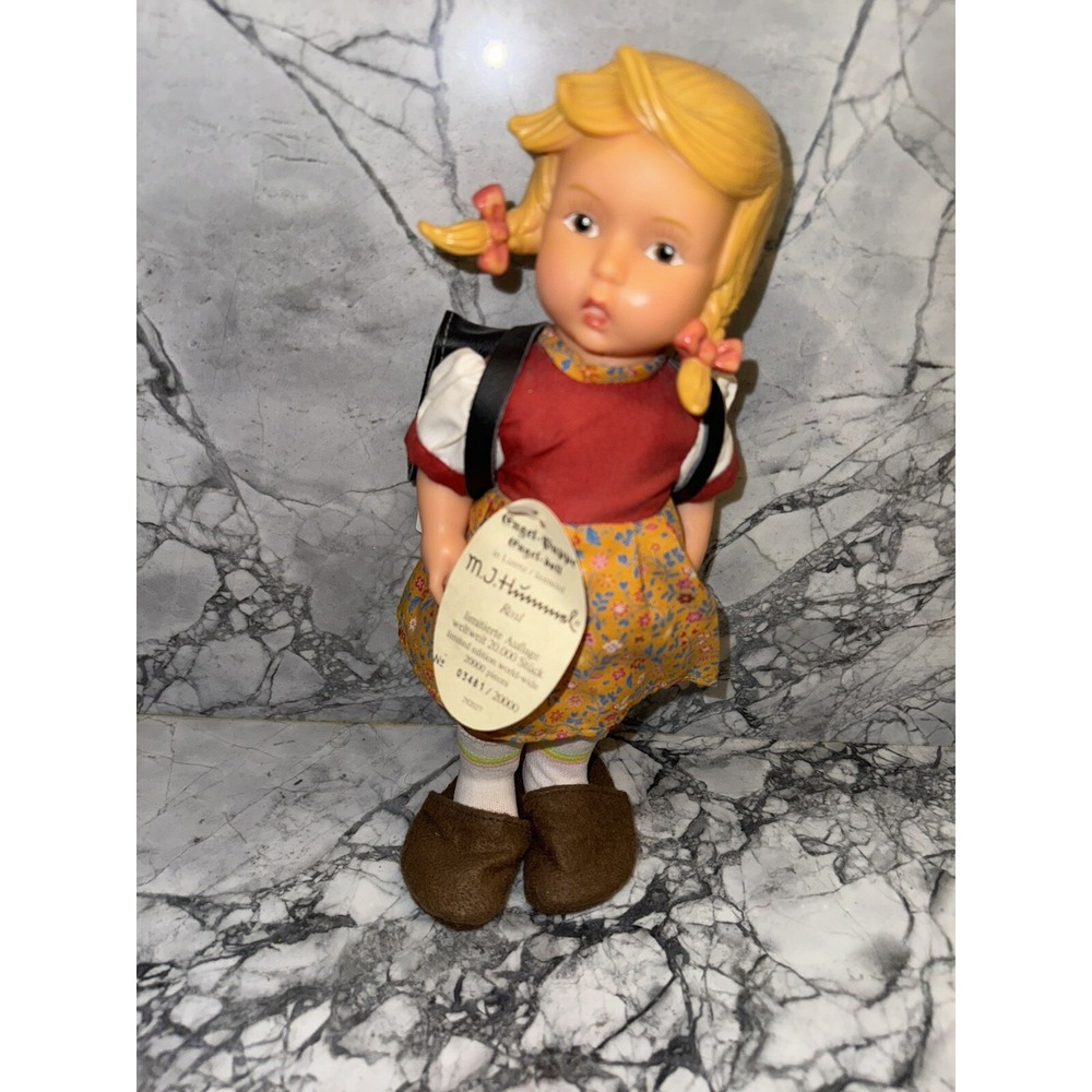 Souvenir Rosl Doll - 12" M J Hummel Engel Puppe Vinyl Doll with Backpack Germany